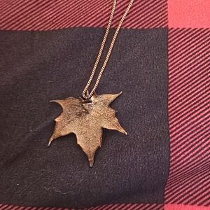 Leaf Pendant Necklace in Bronze Tone - Women Jewelry Necklaces
